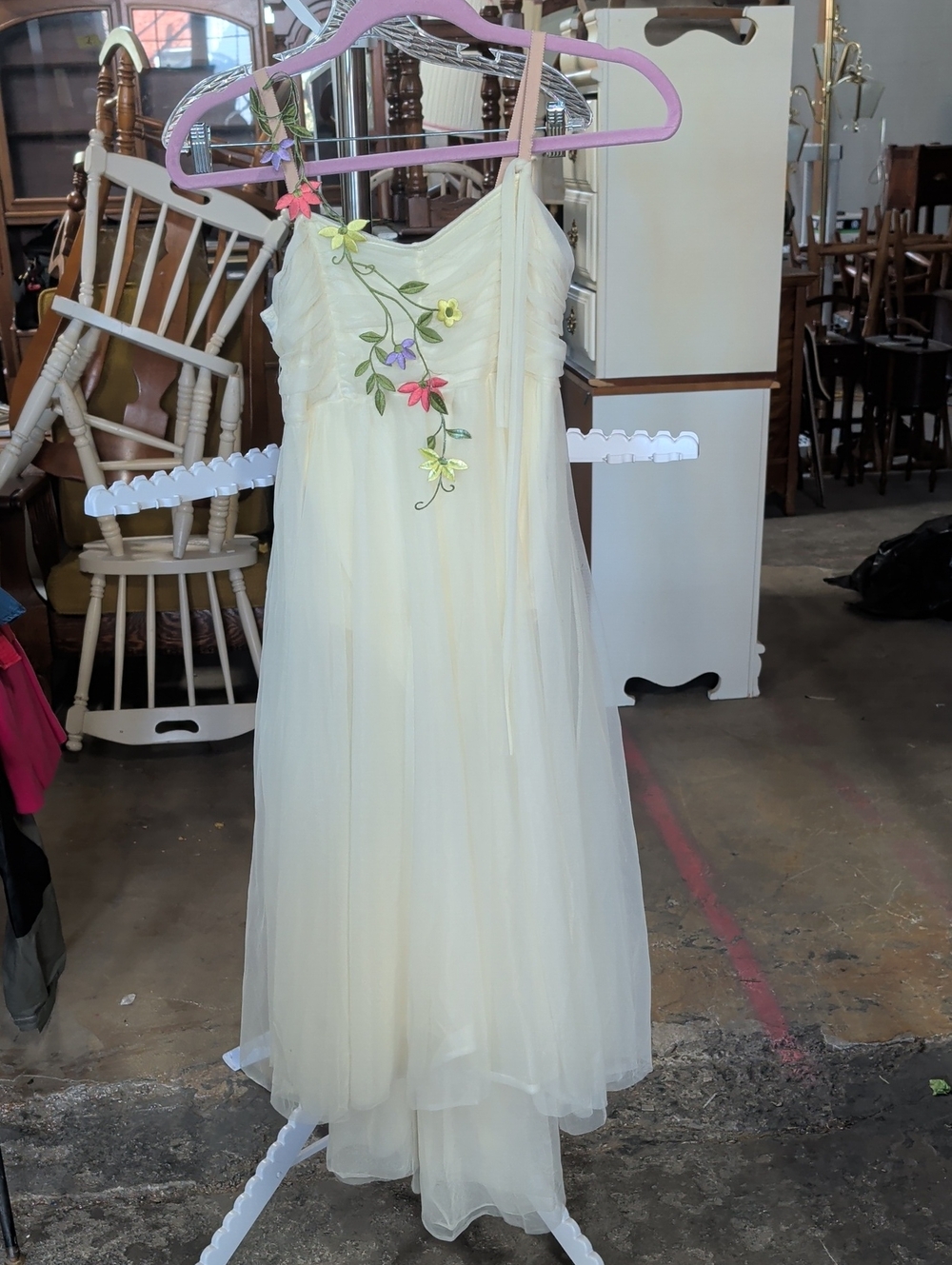 Curtain Call Costumes Yellow Floral Applique Dance Dress